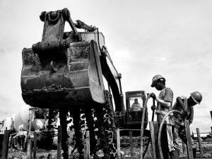 Excavators Labor Worker Concrete Vehicle Work